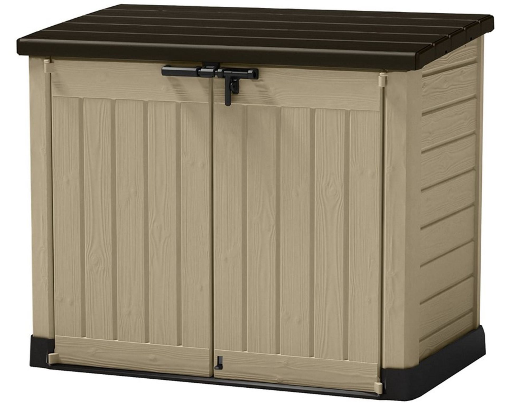 (16/Mez) RRP £159. Keter Store It Out Max Brown/Beige 1200L Capacity. Lockable. Dimensions: (H125...