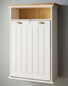 (21/Mez) RRP £159. Hampton Wall Mounted Folding Kitchen Table Ivory/Oak