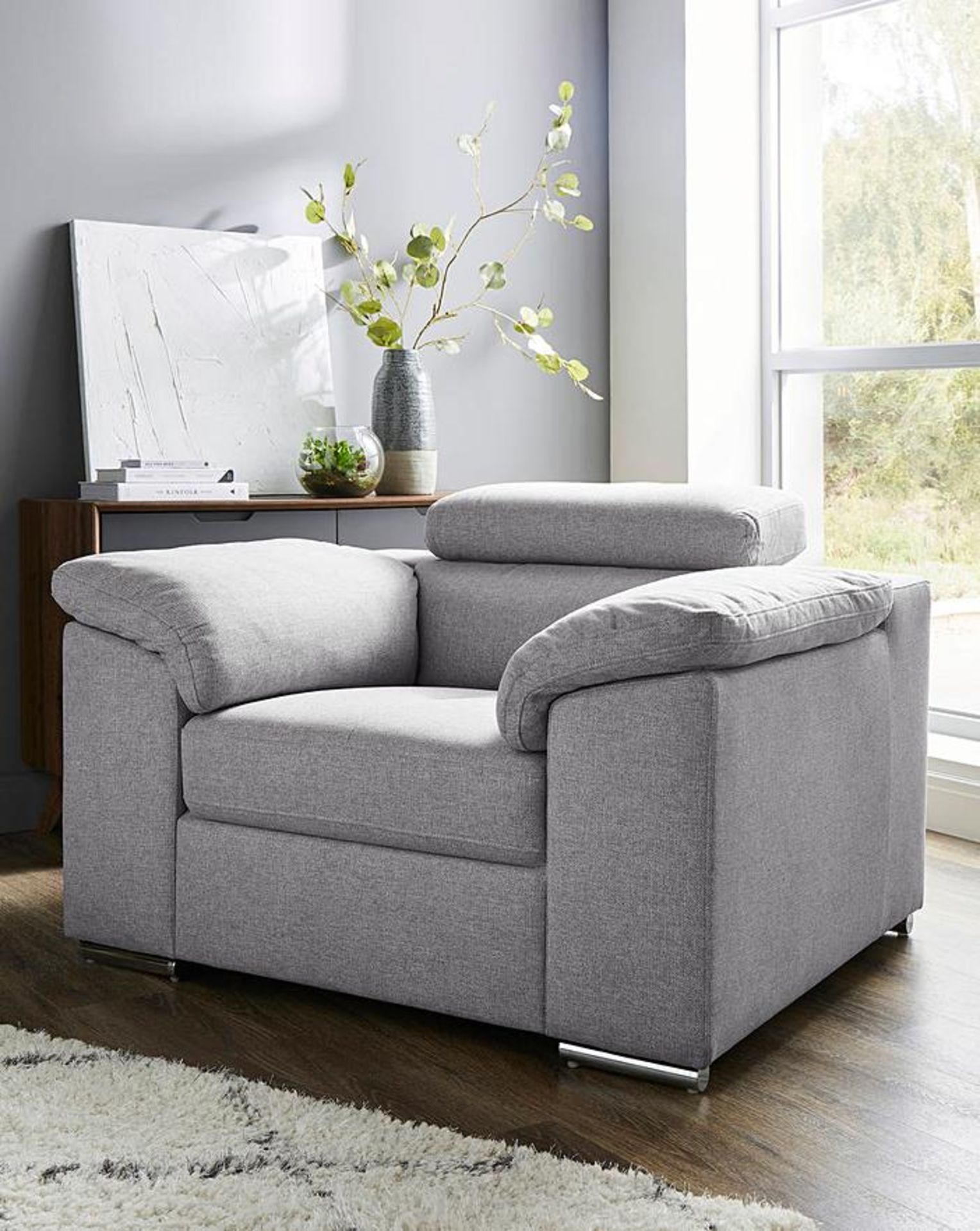 (4/Mez) RRP £709. Ripley Chair With Adjustable Headrest Grey. Dimensions: (H.90 x W.115 x D.95cm)... - Image 7 of 8