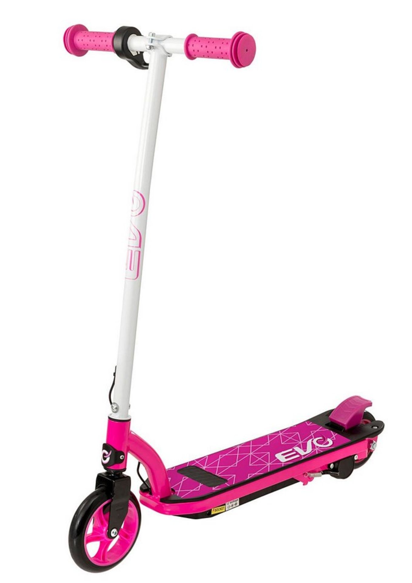 (59/Mez/R1E) RRP £85. EVO Pink Electric Scooter. 145mm front tyre. 120mm rear tyre. Rear brake. K...