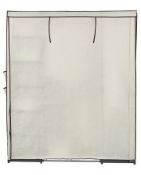 (88/Mez/R1C) RRP £79. Covered Triple Wardrobe with Storage Cream. Made From Powder Coated Steel T...