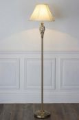 (97/Mez/R1F) RRP £59. Barley Floor Touch Lamp. Antique Brass Finish. Three Lighting Levels. E27 S...