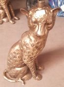 (104/Mez/R1E) RRP £140. Concrete Leopard Side Table Base With Antique Gold Finish. (Please Note T...