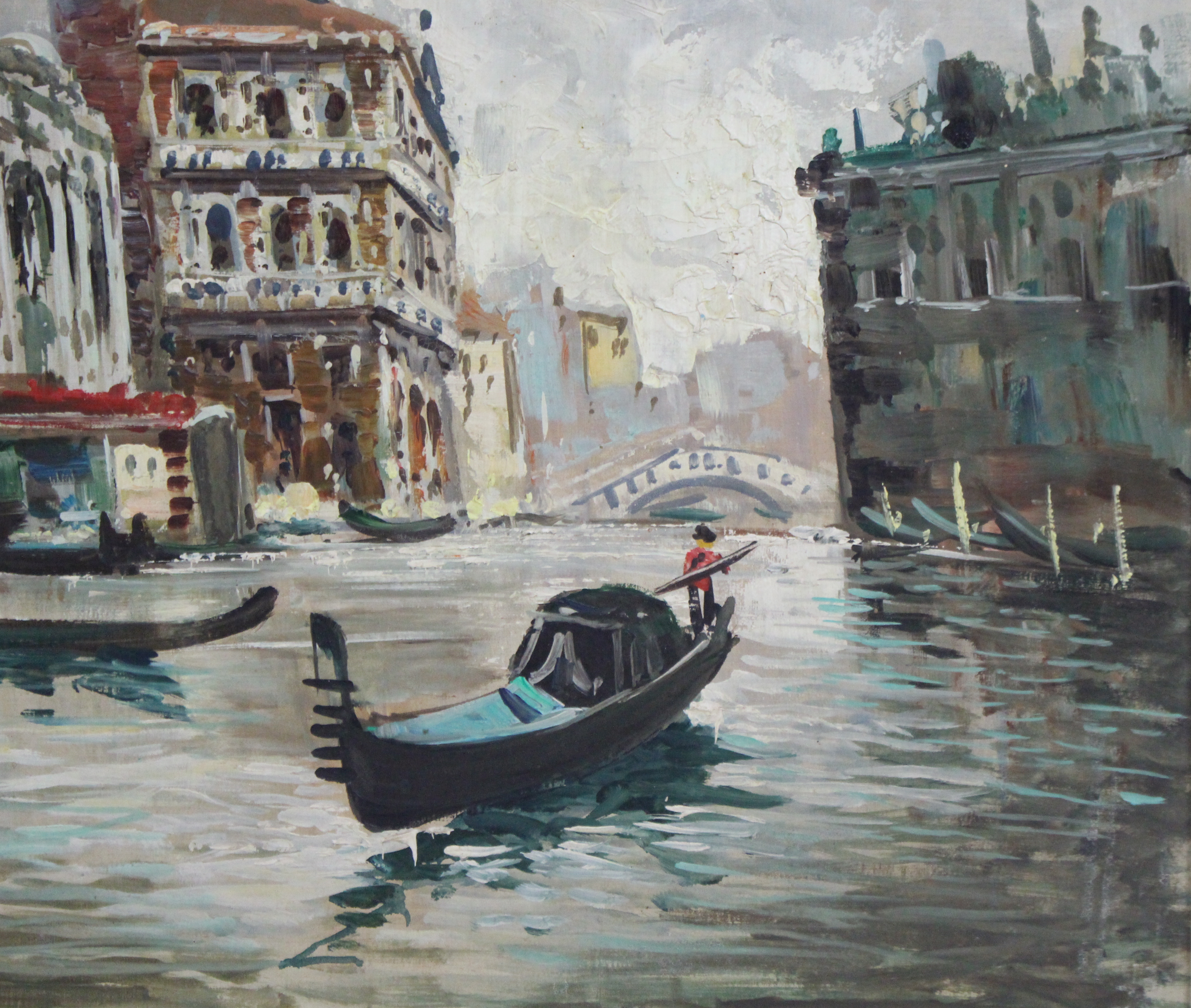 Antonio DeVity (Italian, 1901-1993) Venice Canal Oil on Canvas - Image 4 of 8