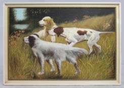 Dogs Oil on Board by R.Johnson