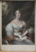 Early 19th c. Coloured Mezzotint "Lady Carrington" by Charles Rolls