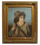Pair of Victorian Oleograph Portraits Set in Gilt Frames