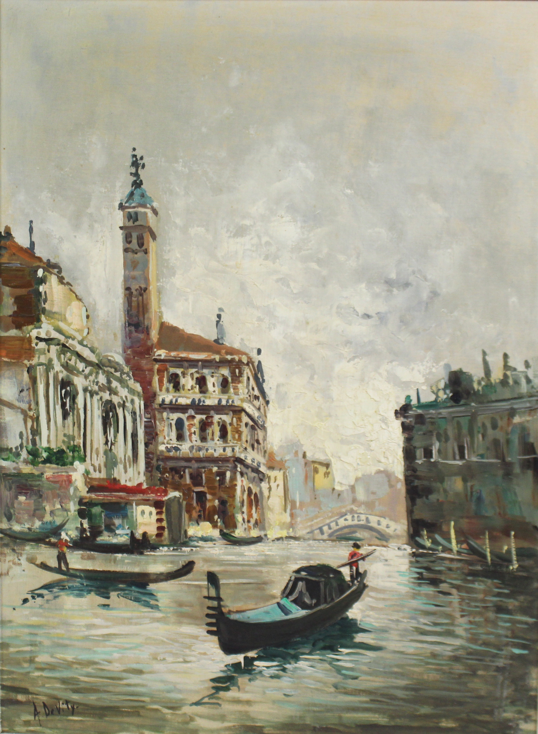 Antonio DeVity (Italian, 1901-1993) Venice Canal Oil on Canvas - Image 8 of 8