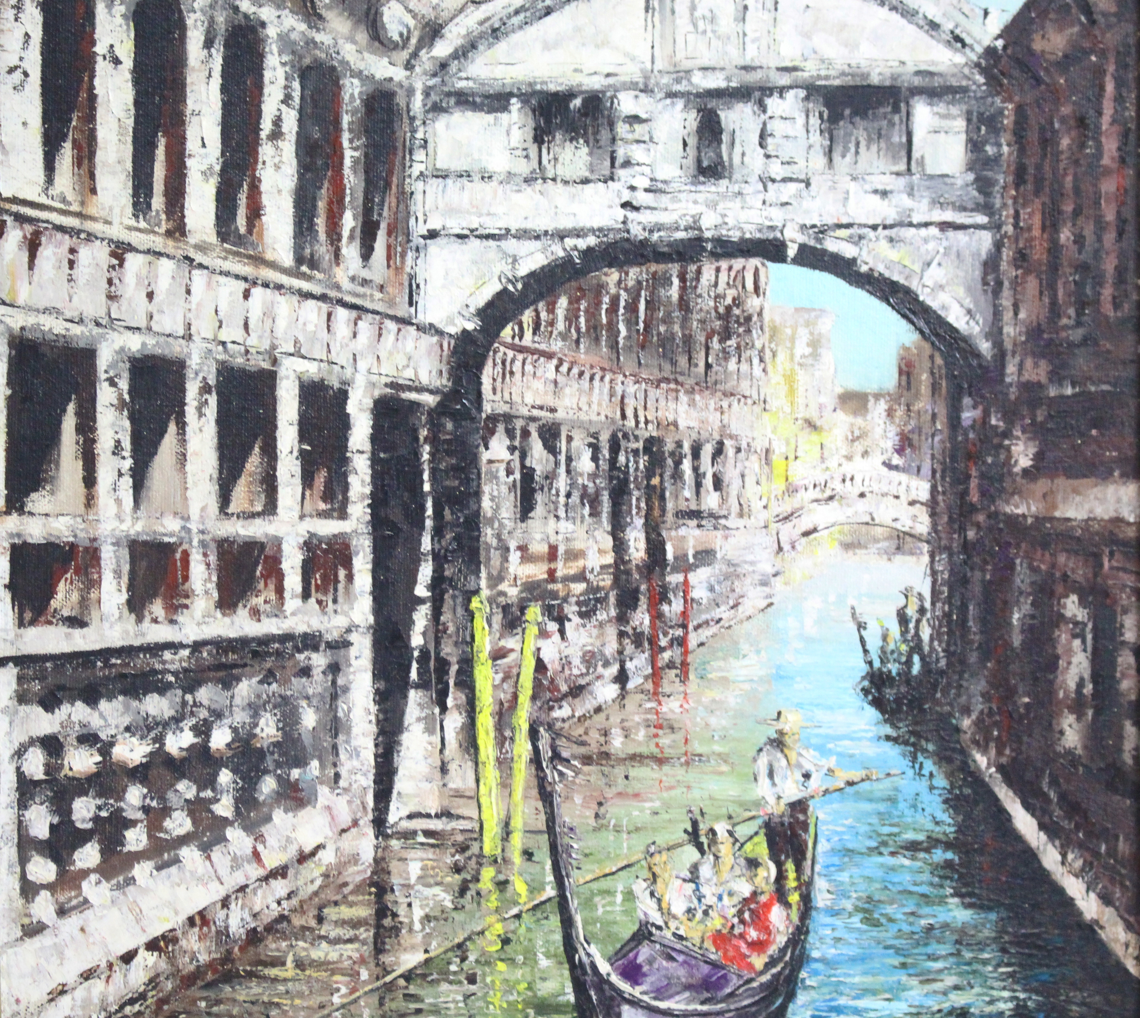 Bridge of Sighs Venice by Alan King Oil on Board - Image 3 of 7