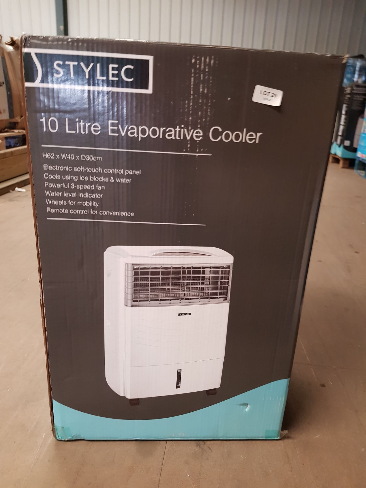 (29/Mez) RRP £120. Stylec 10 Litre Evaporative Cooler. 3-Speed Fan Settings. Water Level Indicato... - Image 3 of 3