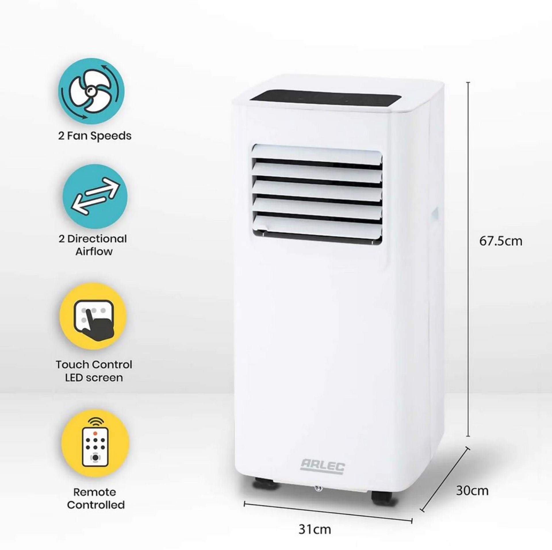 (15/Mez) RRP £300. Arlec Portable Air Conditioner 5000 BTU/h 1.46kW. Cooling And Dehumidifying Fu... - Image 3 of 4