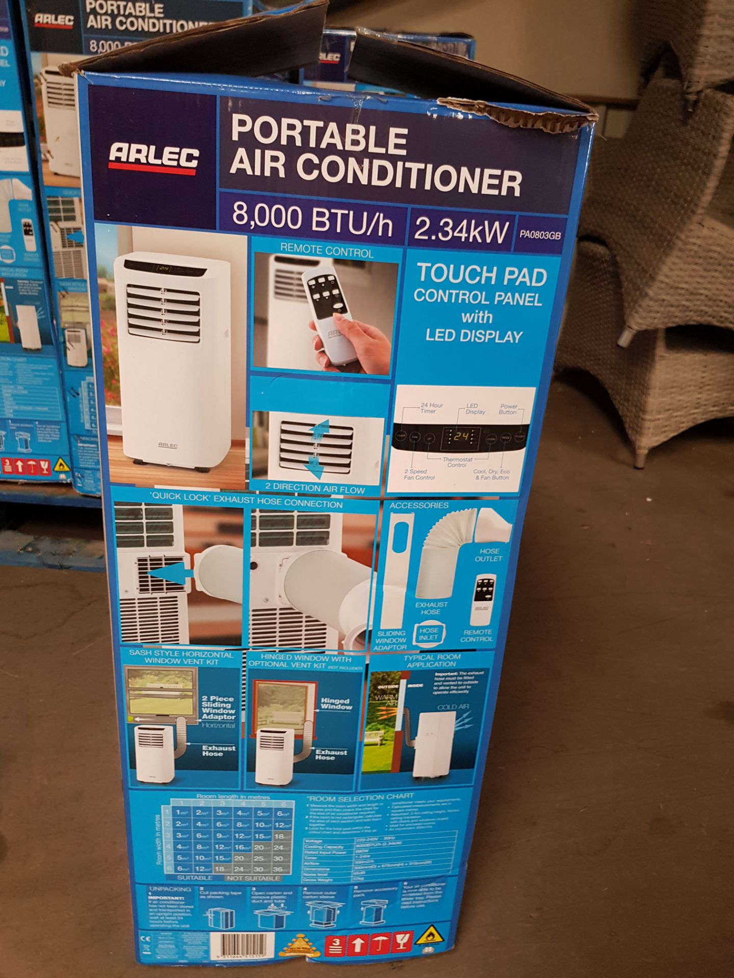 (19/Mez) RRP £400. Arlec Portable Air Conditioner 8000 BTU/h 2.34kW. Cooling And Dehumidifying Fu... - Image 4 of 5