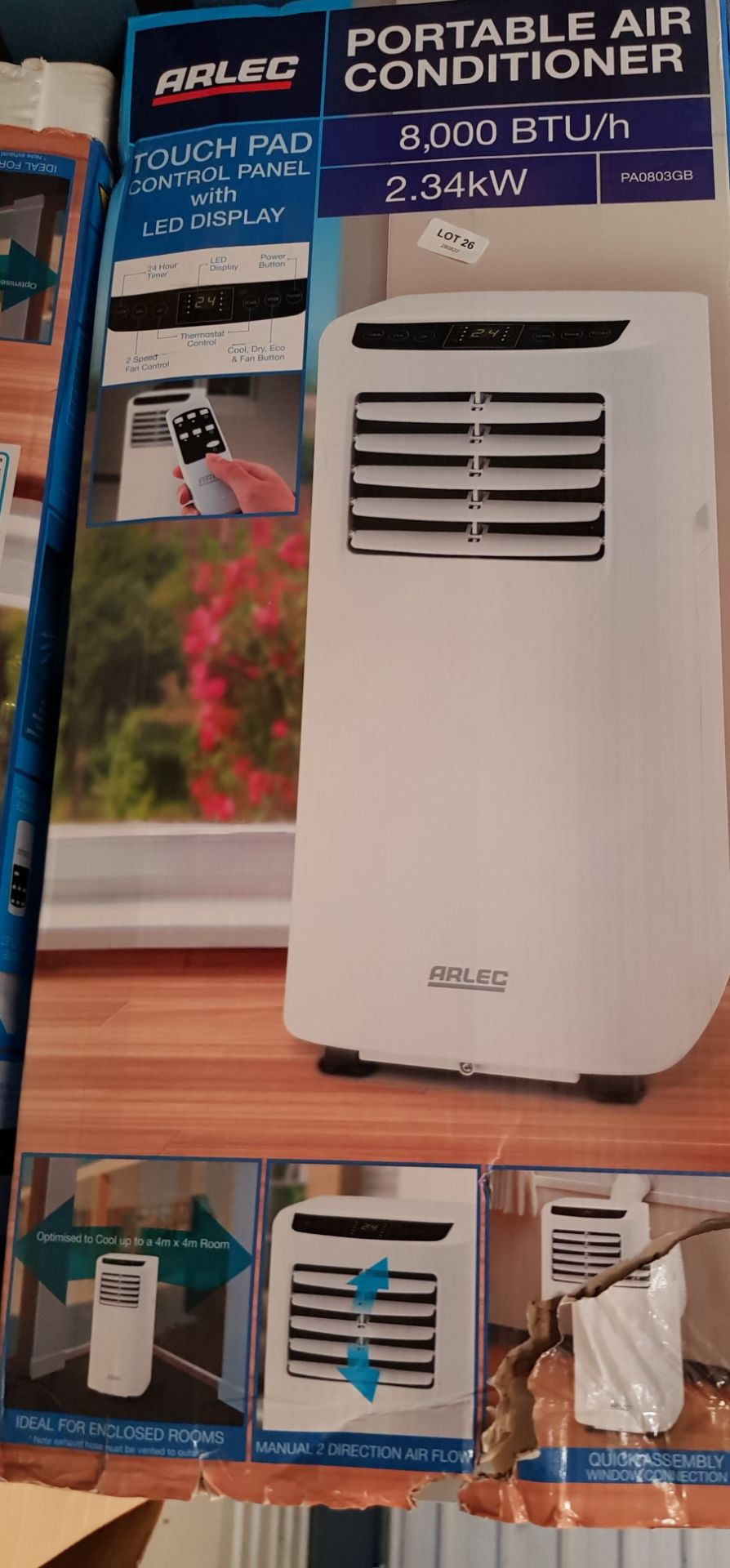 (26/Mez) RRP £400. Arlec Portable Air Conditioner 8000 BTU/h 2.34kW. Cooling And Dehumidifying Fu... - Image 4 of 4