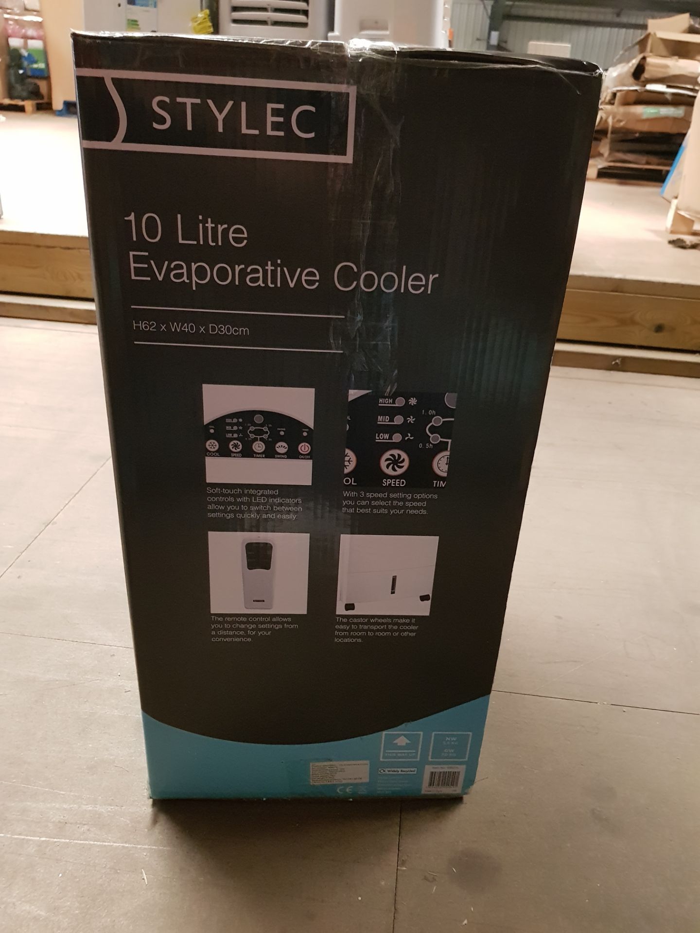 (29/Mez) RRP £120. Stylec 10 Litre Evaporative Cooler. 3-Speed Fan Settings. Water Level Indicato... - Image 2 of 3