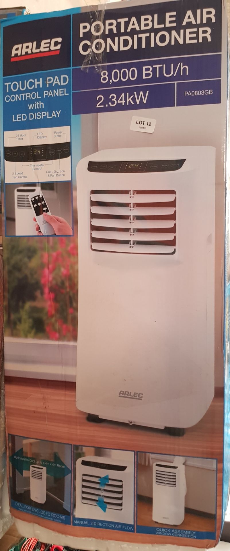 (12/Mez) RRP £400. Arlec Portable Air Conditioner 8000 BTU/h 2.34kW. Cooling And Dehumidifying Fu... - Image 4 of 4