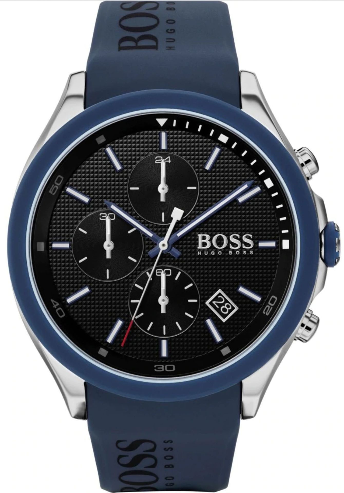 Hugo Boss 1513717 Men's Velocity Blue Rubber Strap Quartz Chronograph Watch