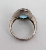 Silver Aquamarine Dress Ring