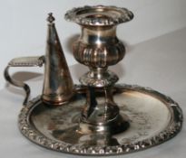 Antique Sheffield Plate Silver Candle Holder