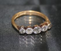 Diamond Five Stone 18ct Yellow Gold & Platinum Ring