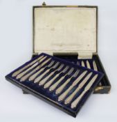 Antique Cased Silver Knives & Forks