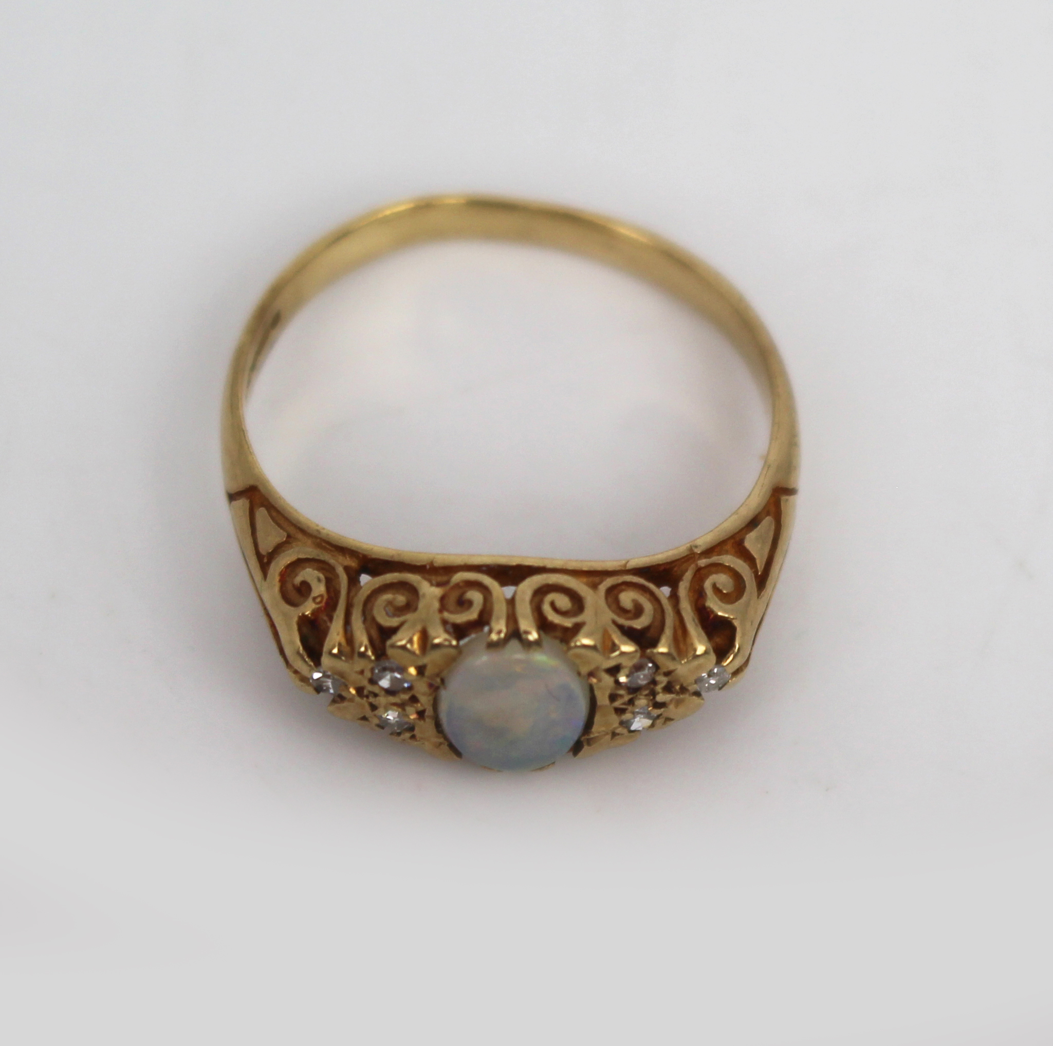 Opal & Diamond 9ct Gold Ring