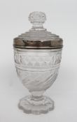 Regency Rock Crystal Silver Mounted Jar & Cover