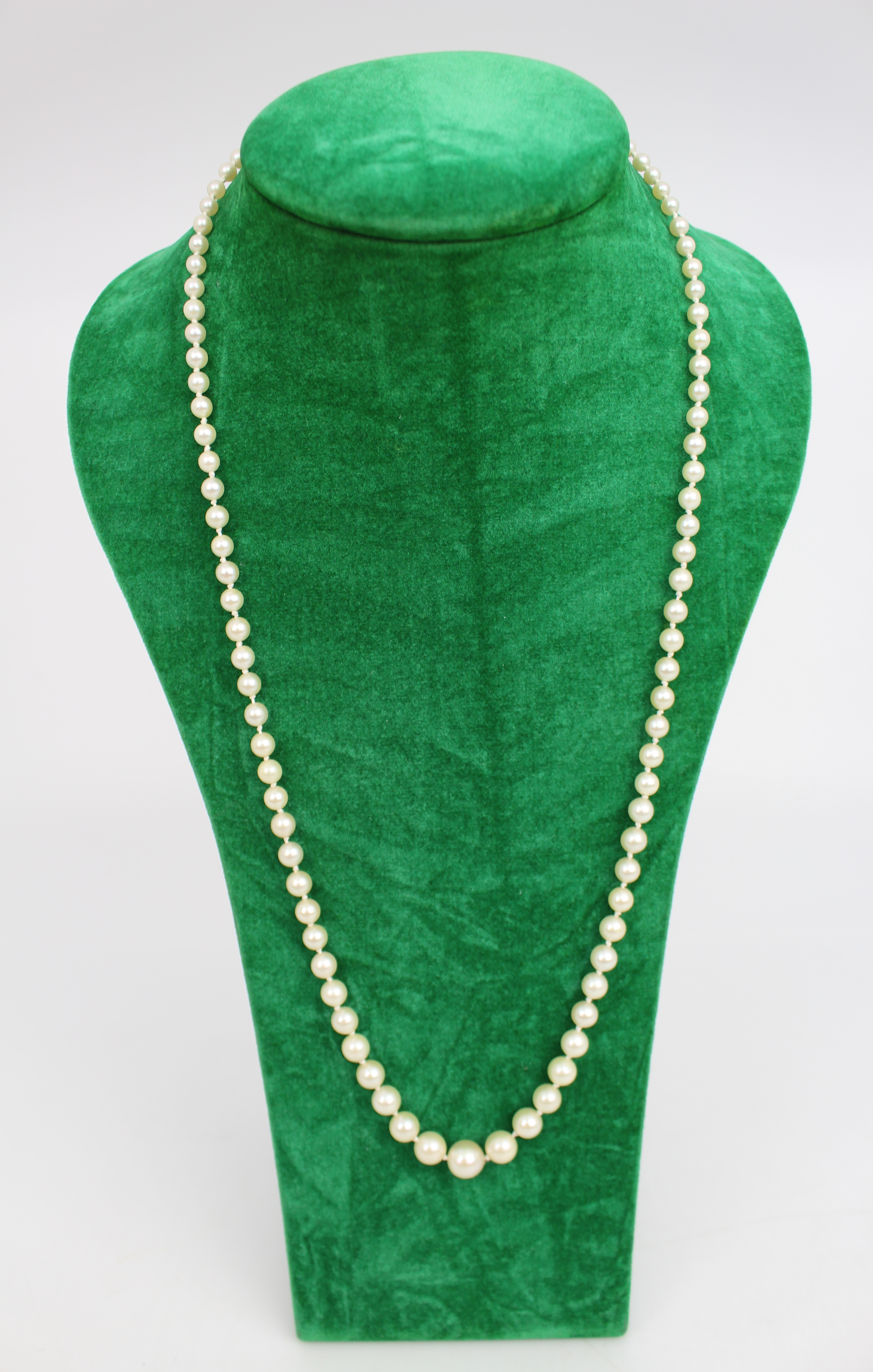 Graduated Pearl Necklace with Gold Clasp - Image 7 of 7