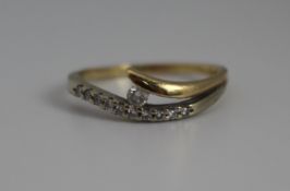 Crossover Diamond Ring 14ct Gold