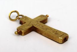Antique High Carat Gold Crucifix Pendant