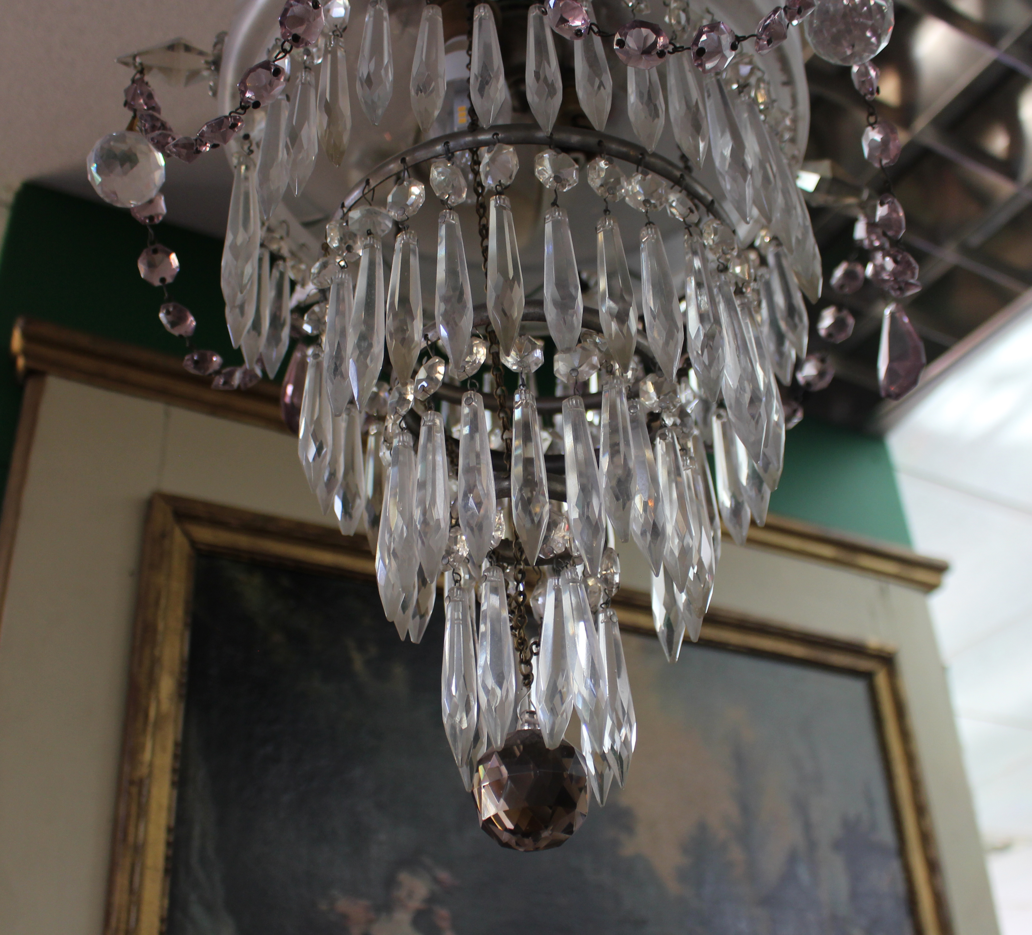 Vintage Crystal Amethyst Chandelier