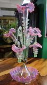 English Victorian Pink Vaseline Glass Epergne