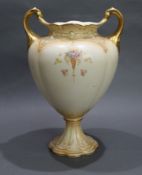 Large Blush Crown Devon Footed Vase