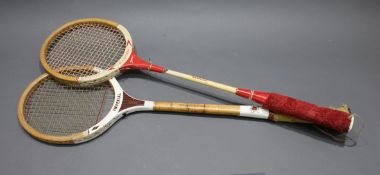 Pair of Vintage Squash Rackets Imperial & Slazenger