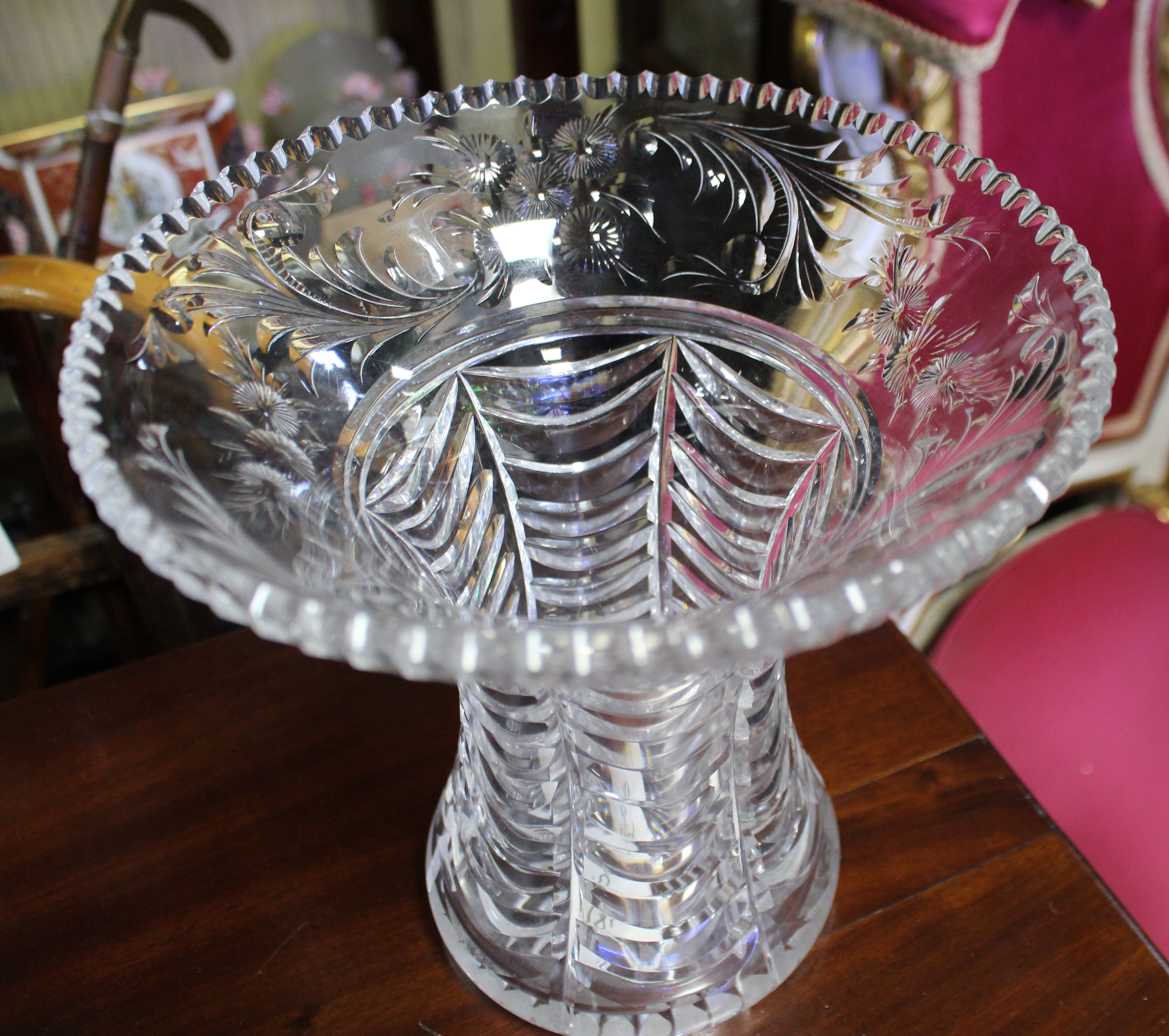 Quality Heavy Cut Glass Vase - Image 2 of 2