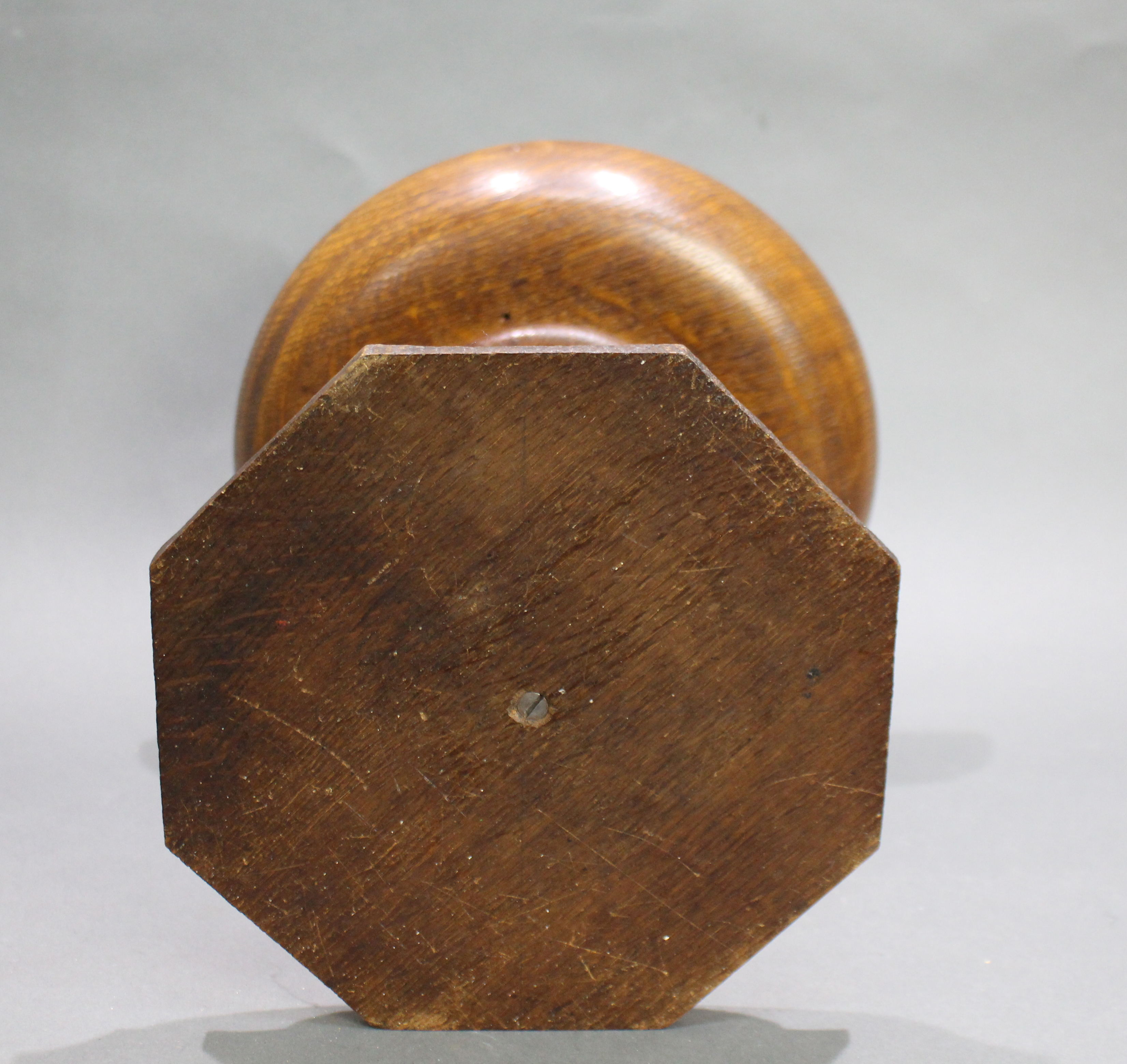 Early 20th c. Carved Oak Pedestal Bowl