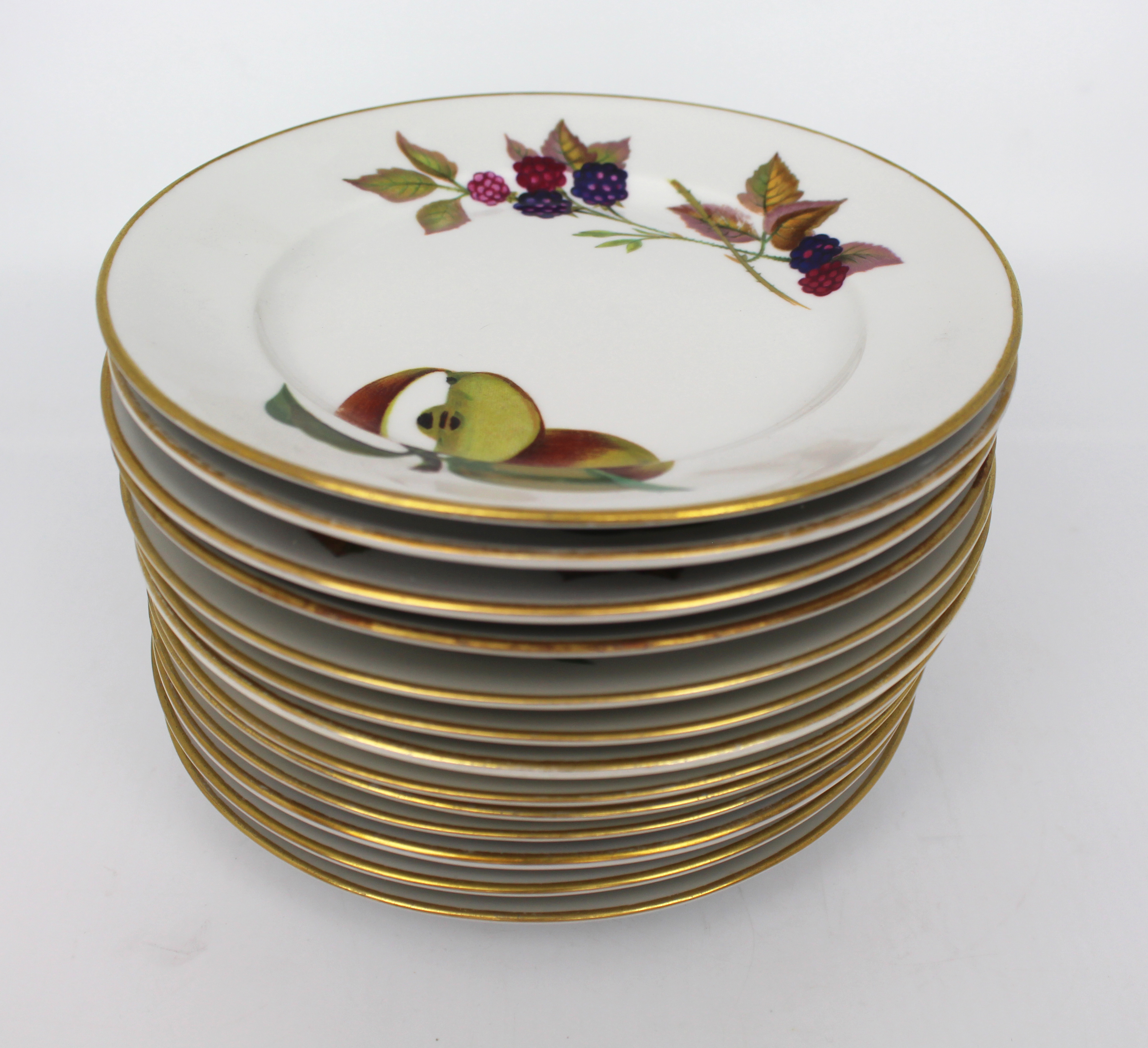 Set of 12 Royal Worcester Evesham 6 1/2 inch Tea/Side Plates