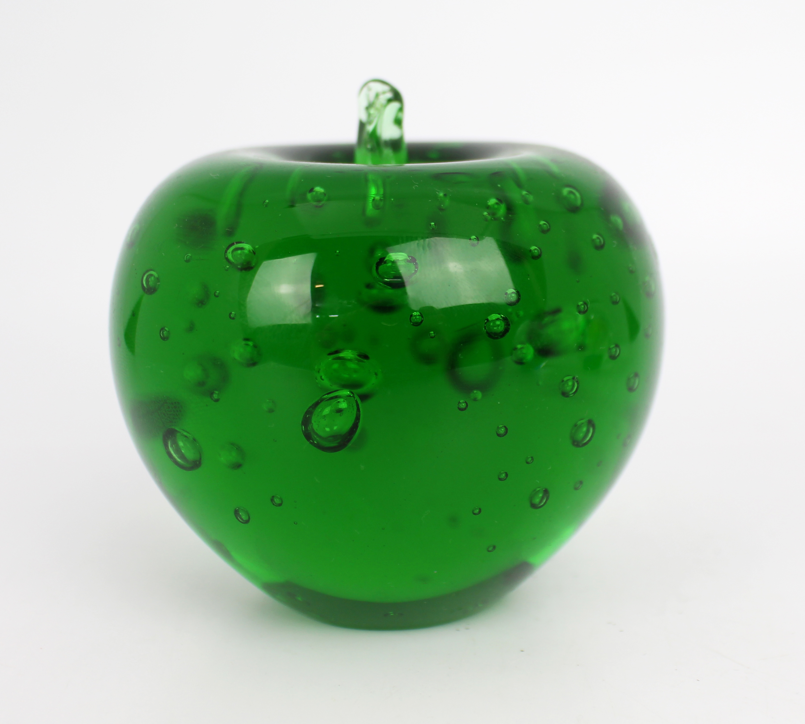 Vintage Green Glass Paperweight