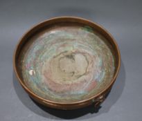 Shallow Copper Footed Bowl