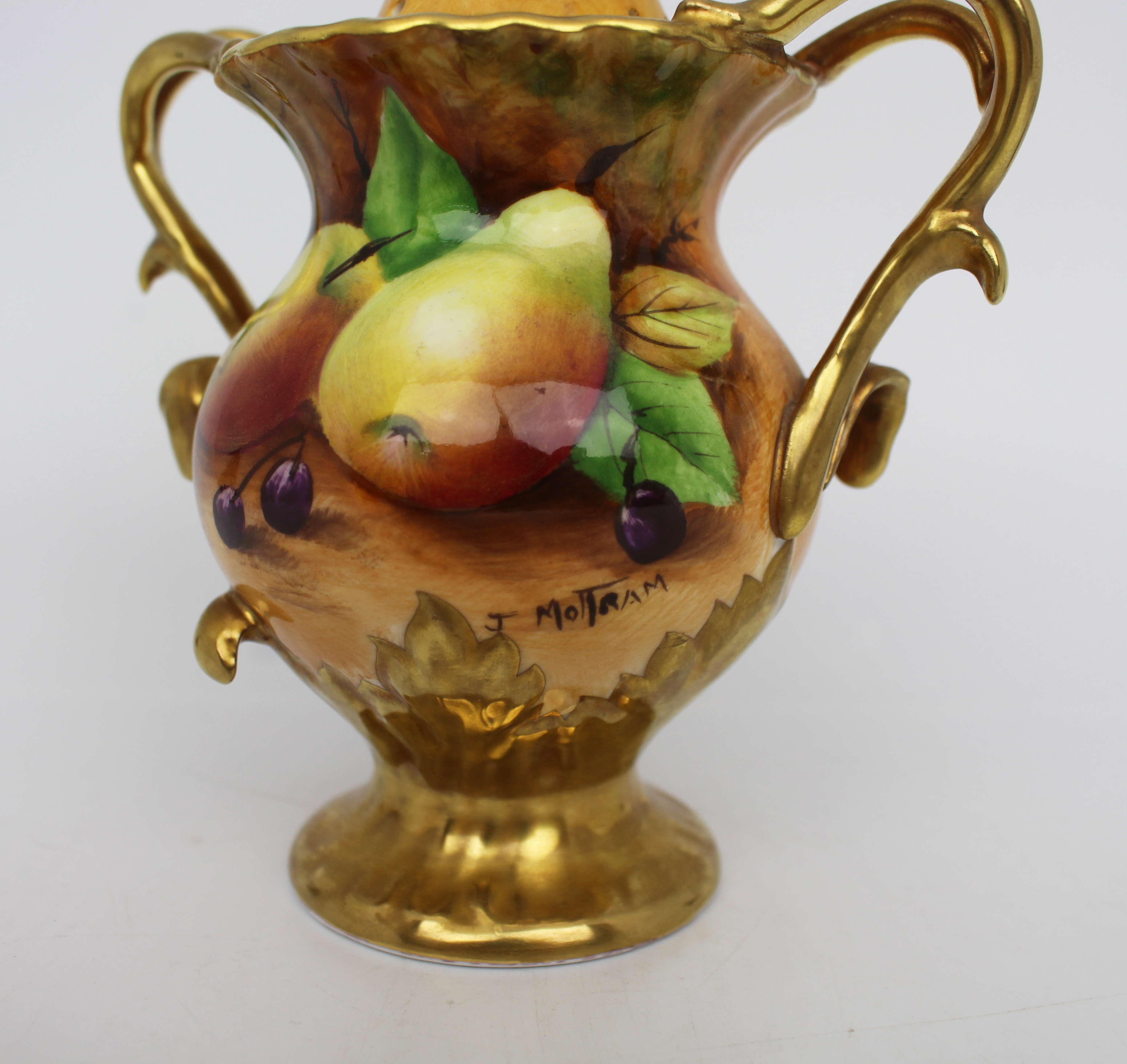 Coalport Hand Painted Fruit Pot Pourri by Joseph Mottram - Image 3 of 6