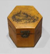 Antique Mauchline Ware Malvern Spa Travel Inkwell Box