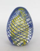 Vintage Glass Spiral Egg Paperweight