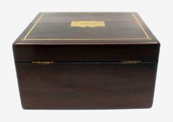 Early 19th c. Brass Inlaid Rosewood Writing Box by William Wilson Edinburgh