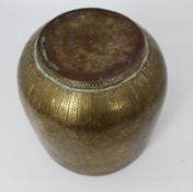 Antique Engraved Indian Brass Jardiniere Pot