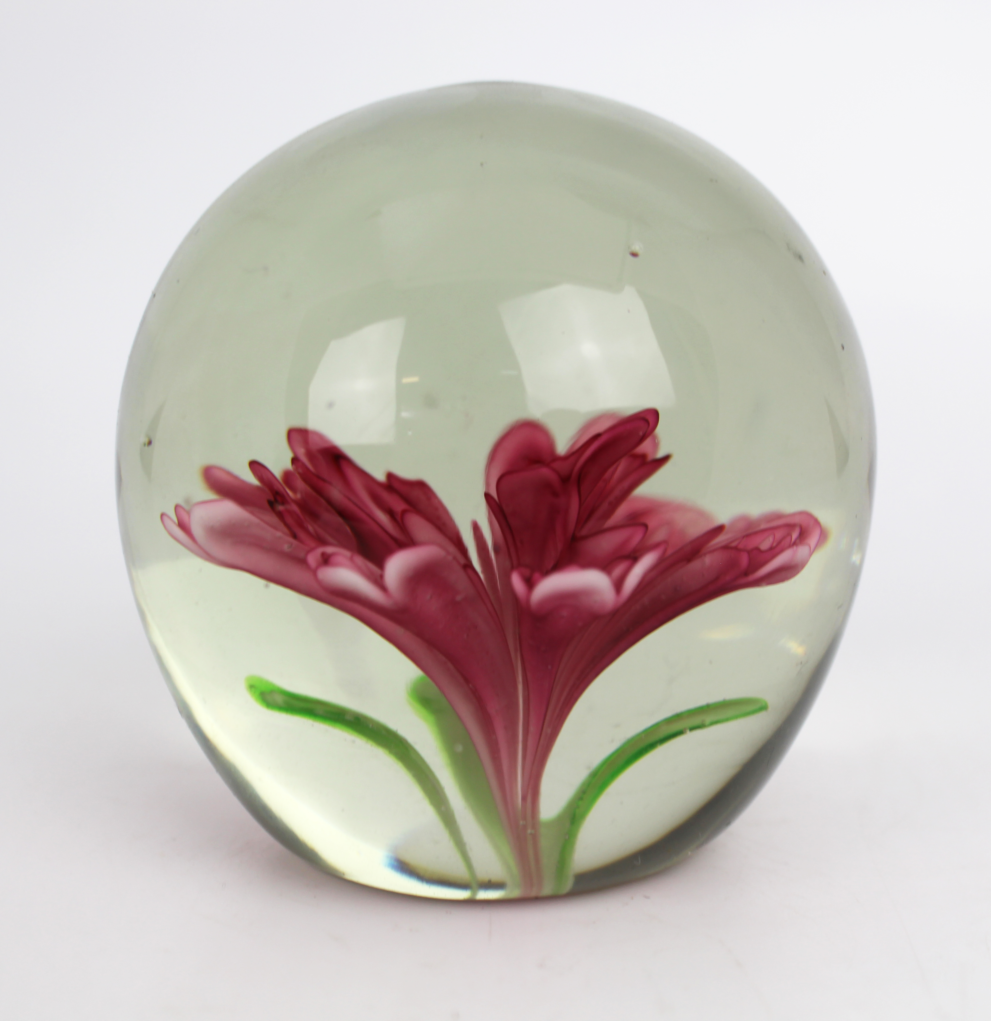 Vintage Glass Flower Paperweight - Image 2 of 2