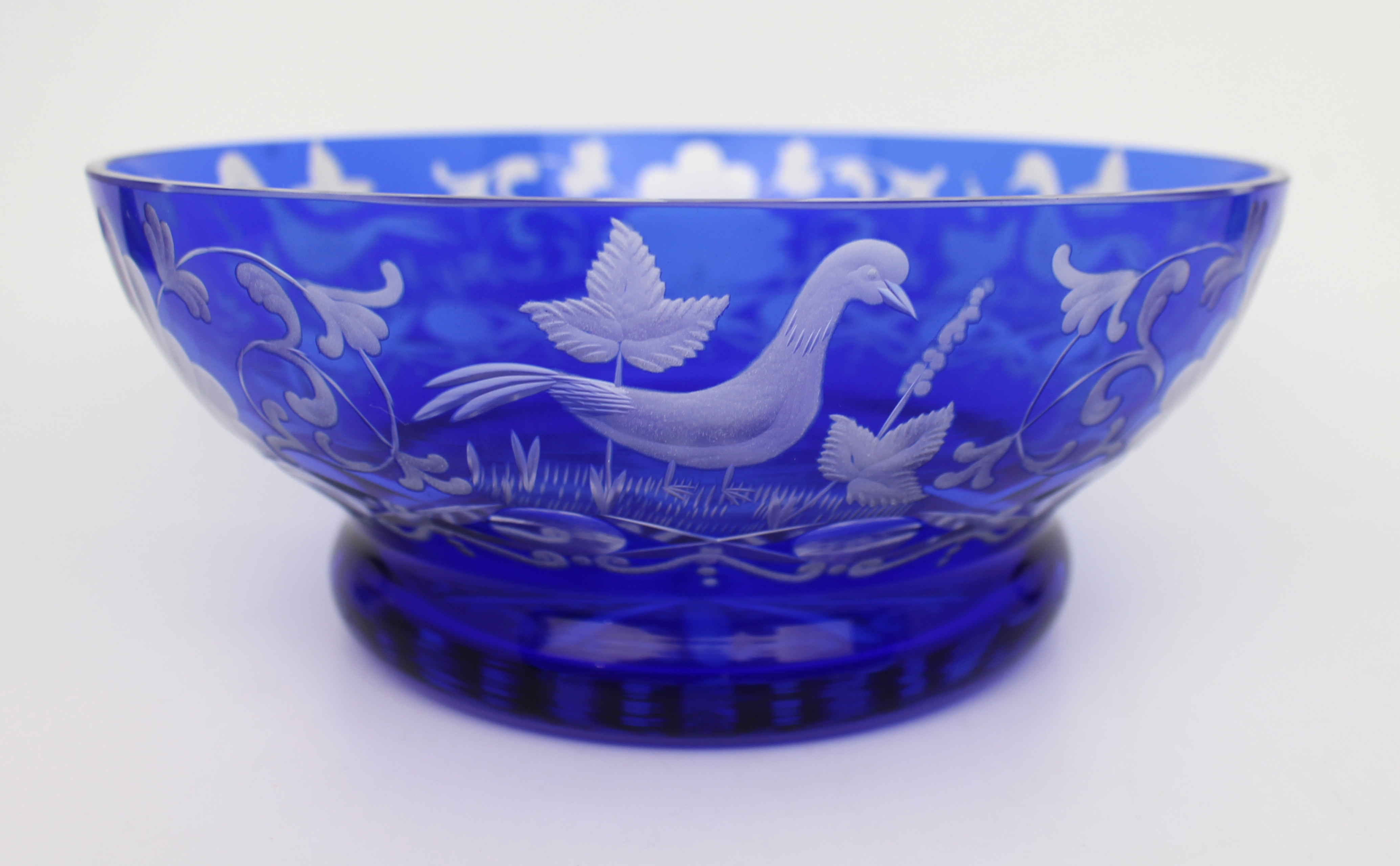 Blue Overlay Crystal Bowl - Image 2 of 4