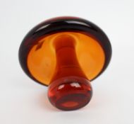 Vintage Amber Glass Mushroom Form Paperweight