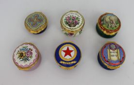 Set of 6 Halcyon Days Enamels