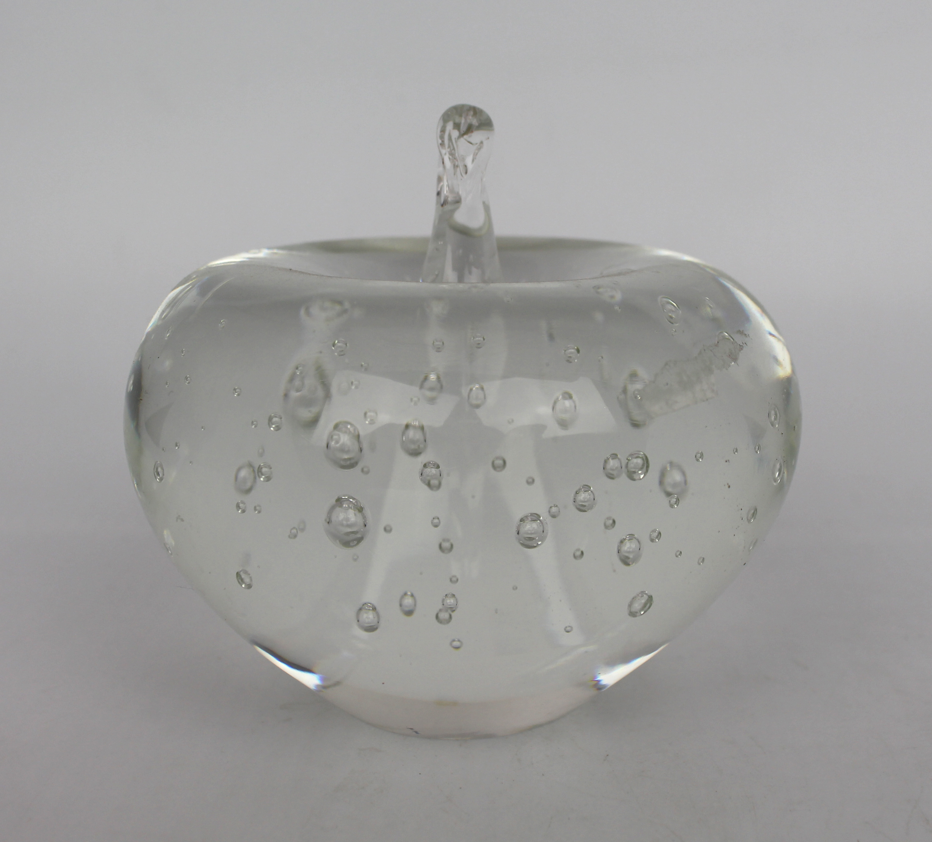 Vintage Clear Glass Apple Form Paperweight - Image 2 of 2