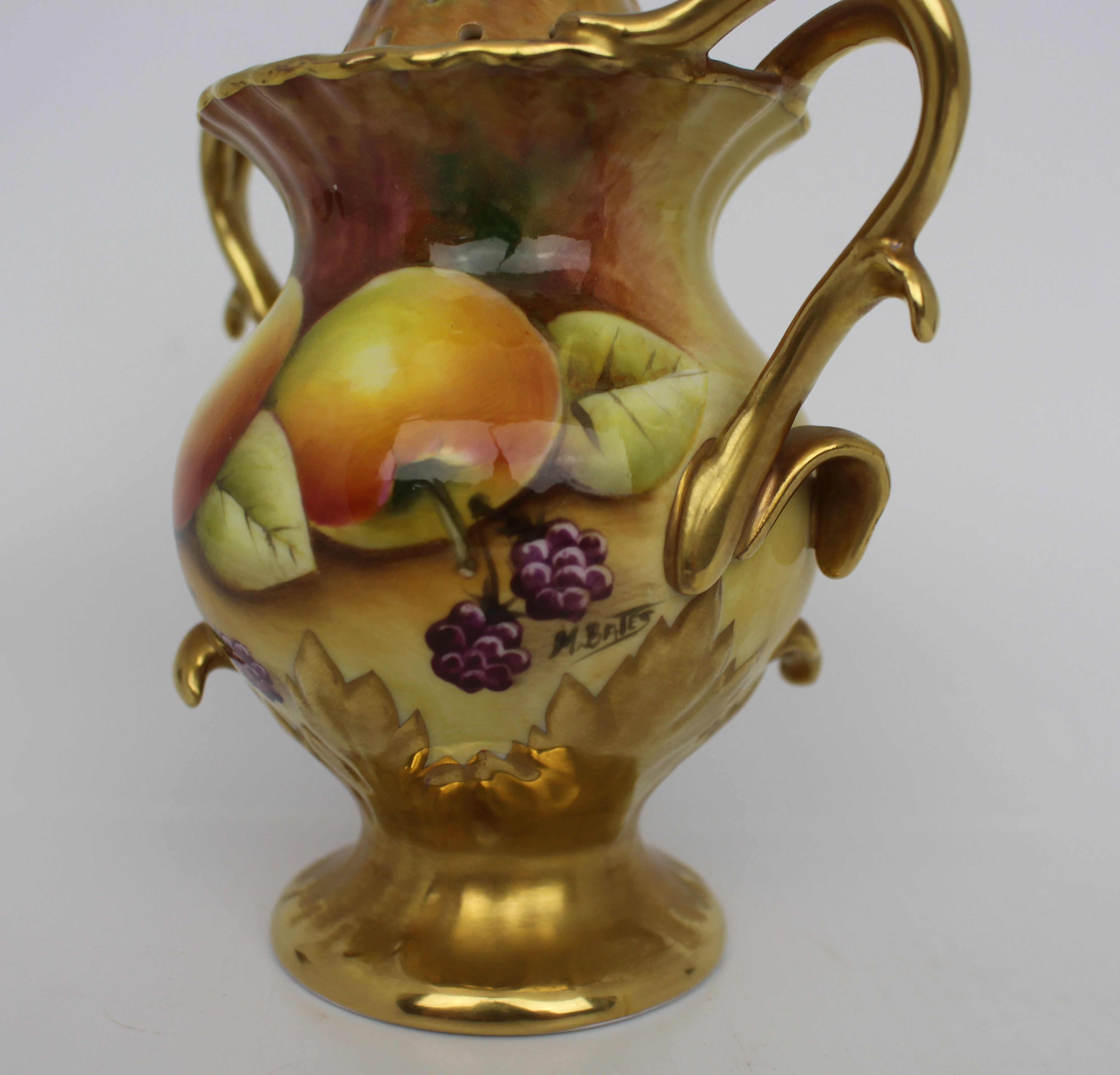 Coalport Hand Painted Fruit Pot Pourri by Michael Bates - Image 7 of 8