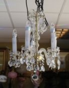 Cut Glass Crystal Five Light Chandelier